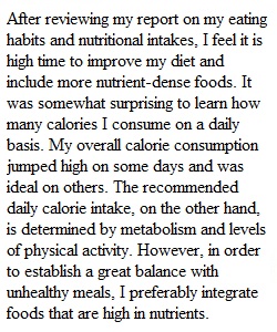 Unit 2 Nutrition Project Part 1 & 5